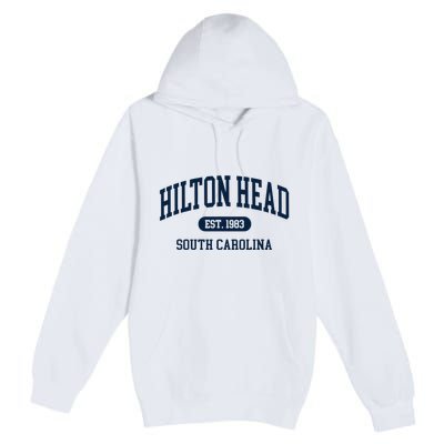 Hilton Head Est 1983 South Carolina Retro Vintage Premium Pullover Hoodie