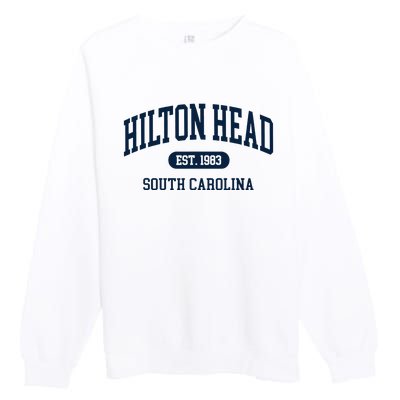 Hilton Head Est 1983 South Carolina Retro Vintage Premium Crewneck Sweatshirt