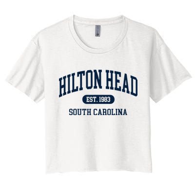 Hilton Head Est 1983 South Carolina Retro Vintage Crop Top