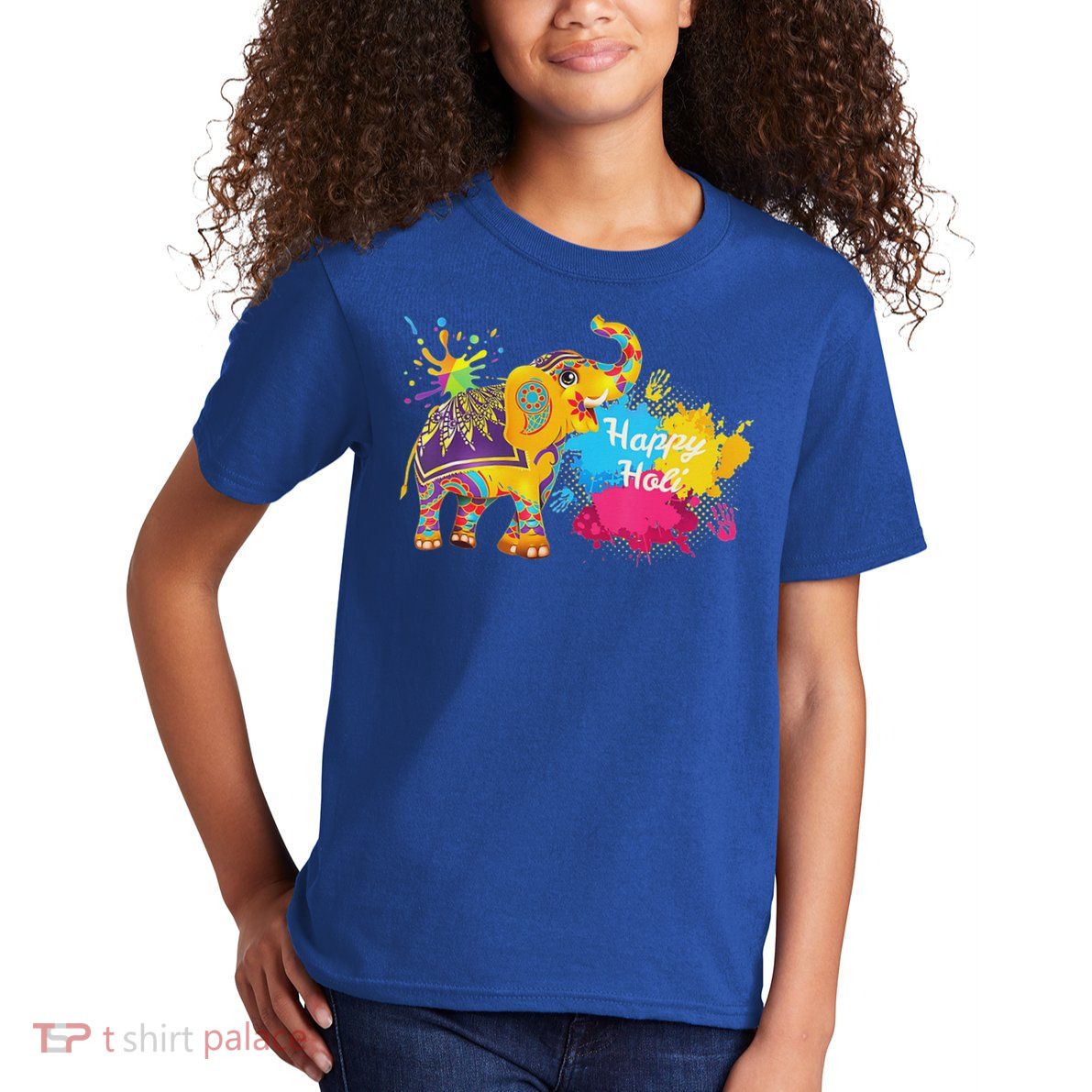 Happy Holi Elephant For Color India Hindu Kids T-Shirt