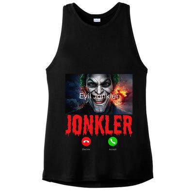 Humor Halloween Evil Jonkler Is Calling Evil Jonkler Ladies PosiCharge Tri-Blend Wicking Tank