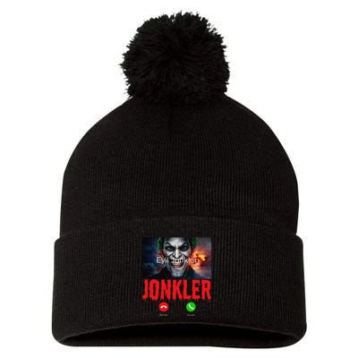 Humor Halloween Evil Jonkler Is Calling Evil Jonkler Pom Pom 12in Knit Beanie