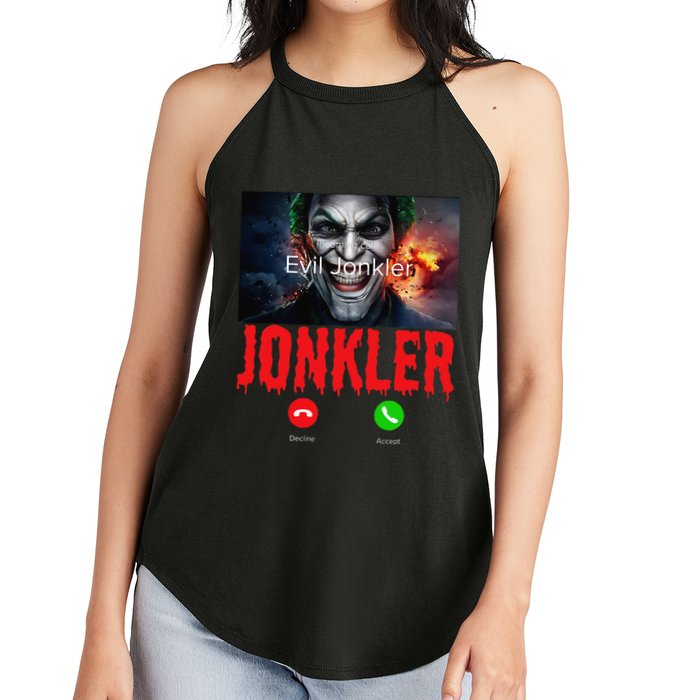 Humor Halloween Evil Jonkler Is Calling Evil Jonkler Women's Perfect Tri Rocker Tank