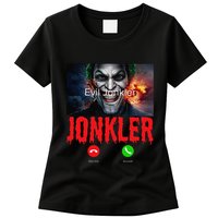 Humor Halloween Evil Jonkler Is Calling Evil Jonkler Womens T-Shirt