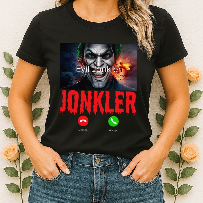 Humor Halloween Evil Jonkler Is Calling Evil Jonkler Womens T-Shirt