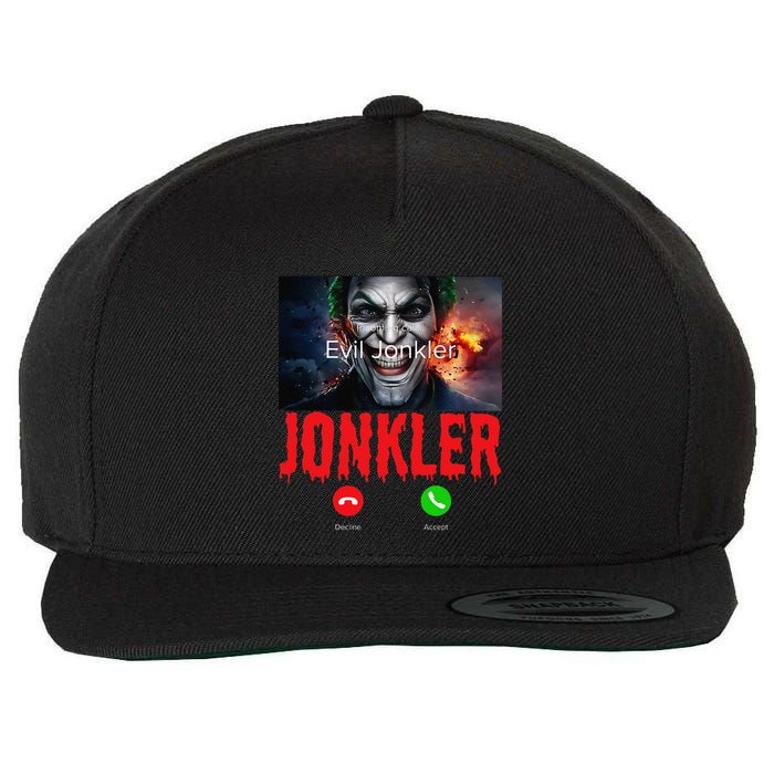 Humor Halloween Evil Jonkler Is Calling Evil Jonkler Wool Snapback Cap