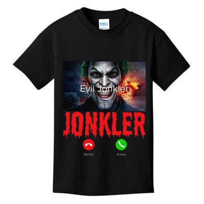 Humor Halloween Evil Jonkler Is Calling Evil Jonkler Kids T-Shirt