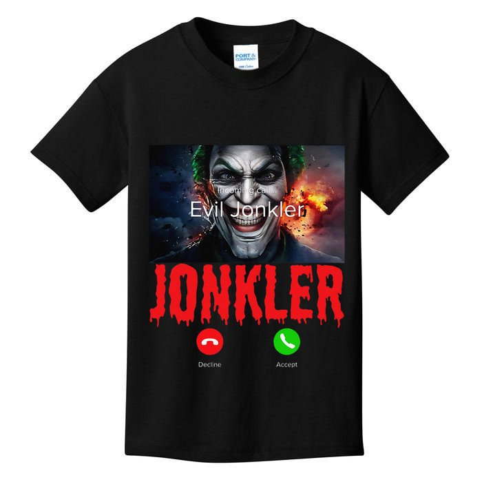 Humor Halloween Evil Jonkler Is Calling Evil Jonkler Kids T-Shirt