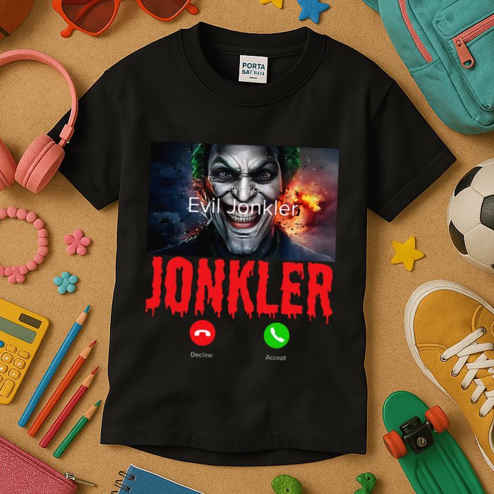 Humor Halloween Evil Jonkler Is Calling Evil Jonkler Kids T-Shirt