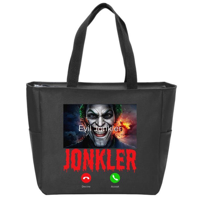 Humor Halloween Evil Jonkler Is Calling Evil Jonkler Zip Tote Bag