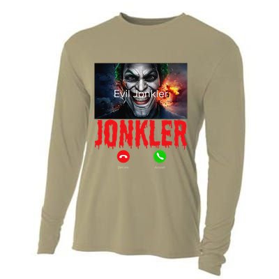 Humor Halloween Evil Jonkler Is Calling Evil Jonkler Cooling Performance Long Sleeve Crew