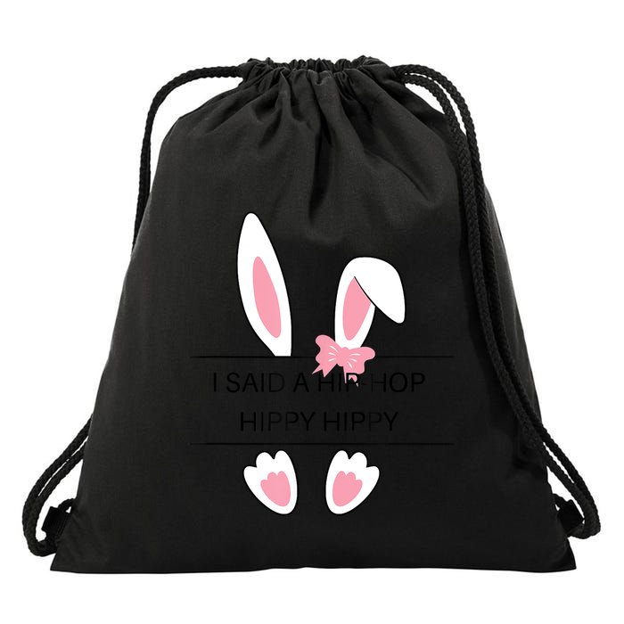 Hip Hop Easter Bunny Drawstring Bag