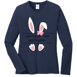 Hip Hop Easter Bunny Ladies Long Sleeve Shirt