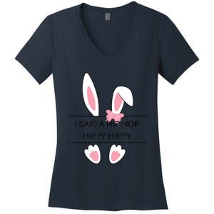 Hip Hop Easter Bunny Women's V-Neck T-Shirt