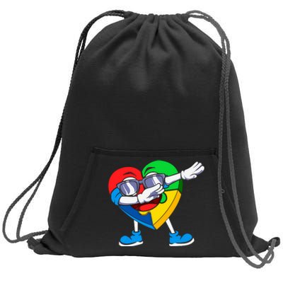 Heartpuzzledabbing Sweatshirt Cinch Pack Bag