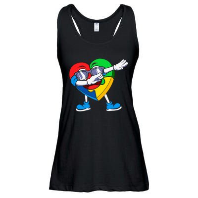 Heartpuzzledabbing Ladies Essential Flowy Tank