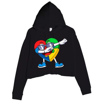 Heartpuzzledabbing Crop Fleece Hoodie