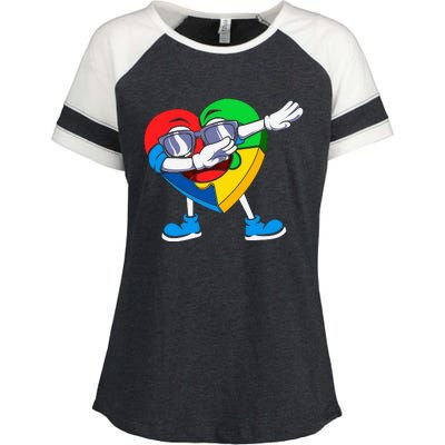 Heartpuzzledabbing Enza Ladies Jersey Colorblock Tee