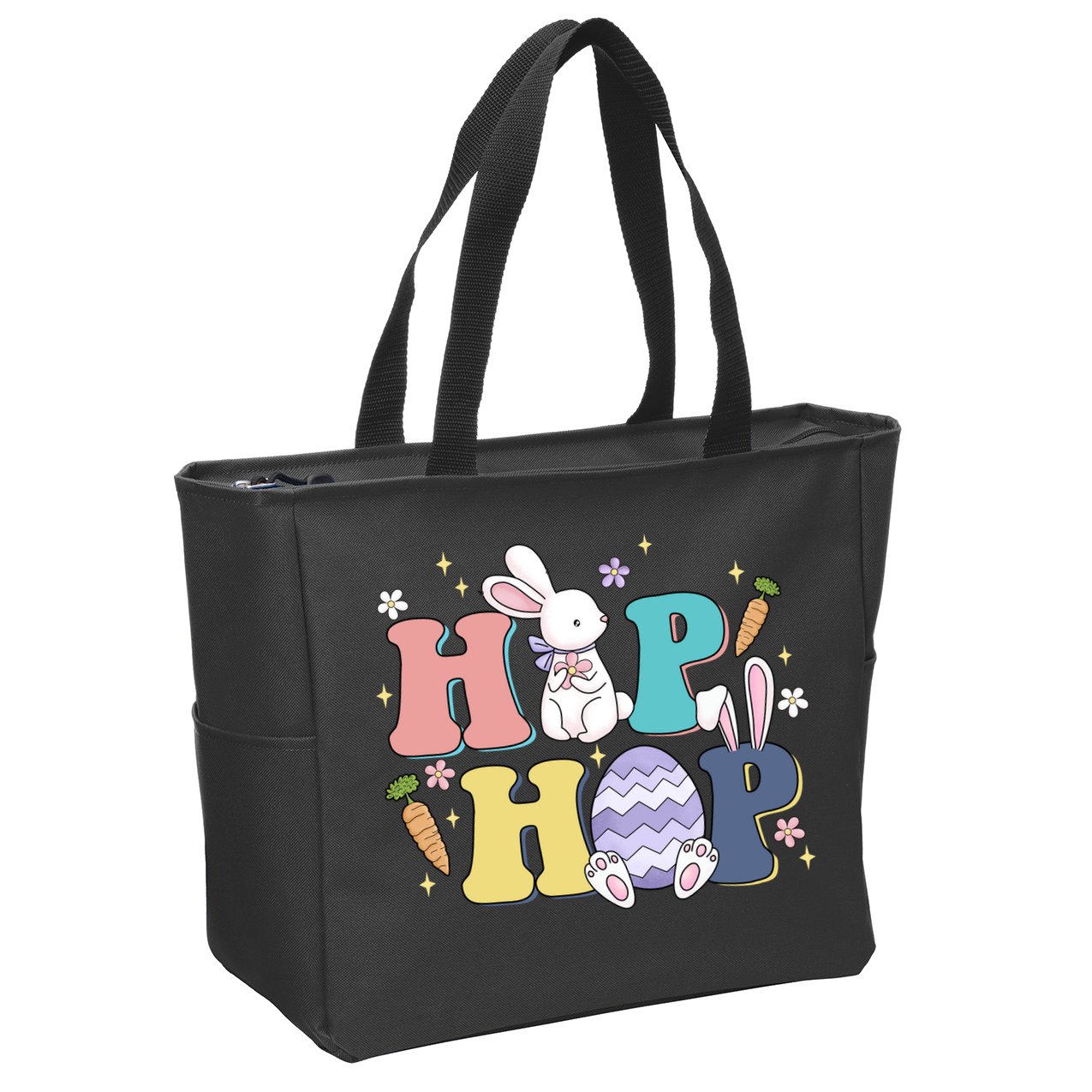 Hip Hop Easter Bunny Festive Holiday Cute Zip Tote Bag