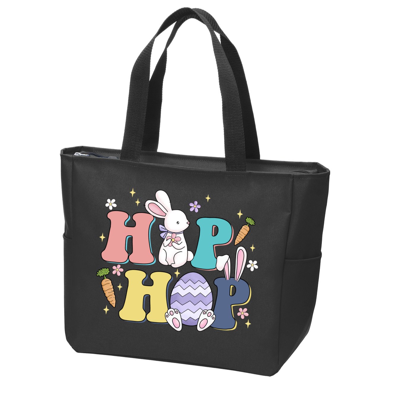 Hip Hop Easter Bunny Festive Holiday Cute Zip Tote Bag
