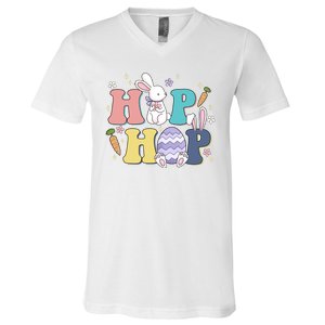 Hip Hop Easter Bunny Festive Holiday Cute V-Neck T-Shirt