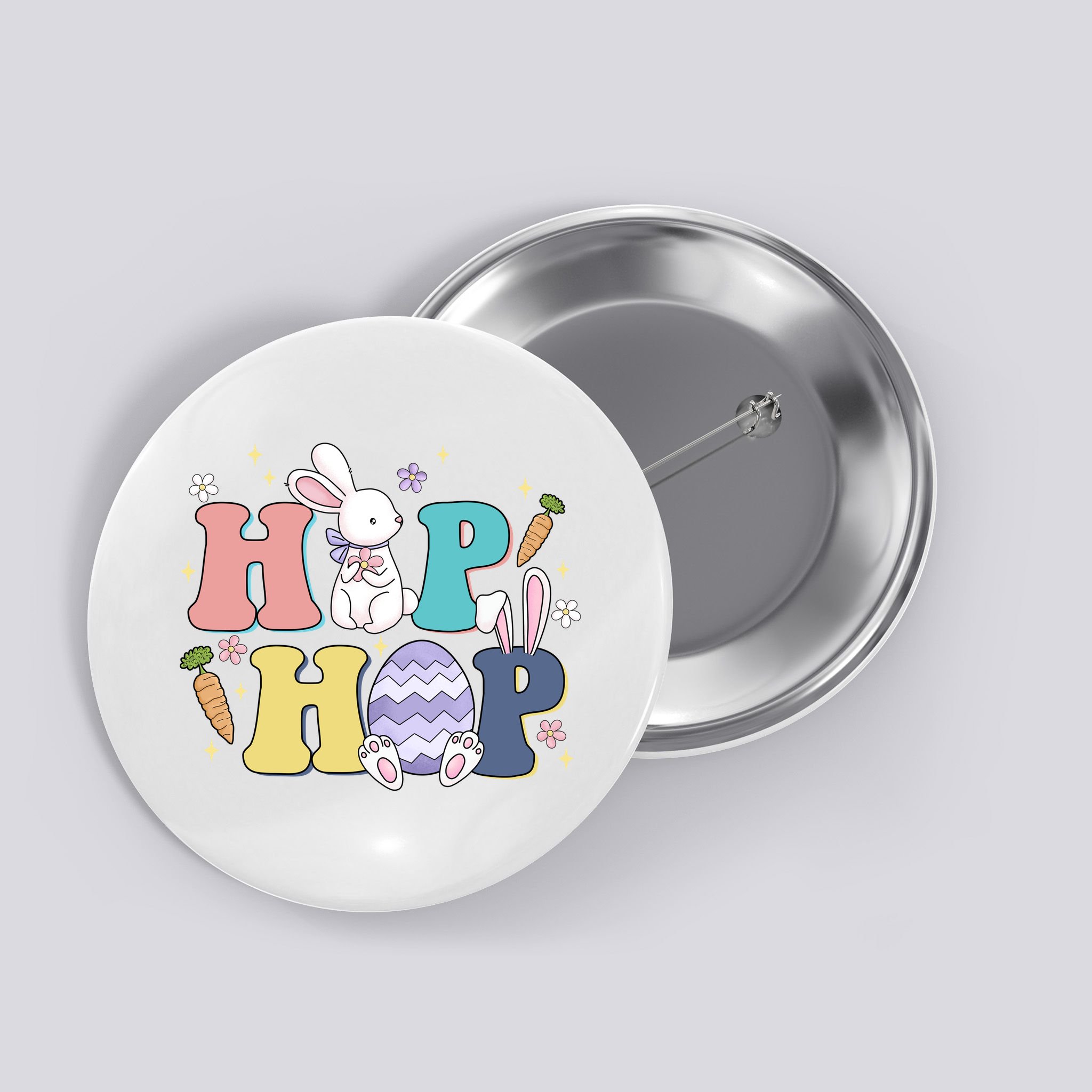 Hip Hop Easter Bunny Festive Holiday Cute Button