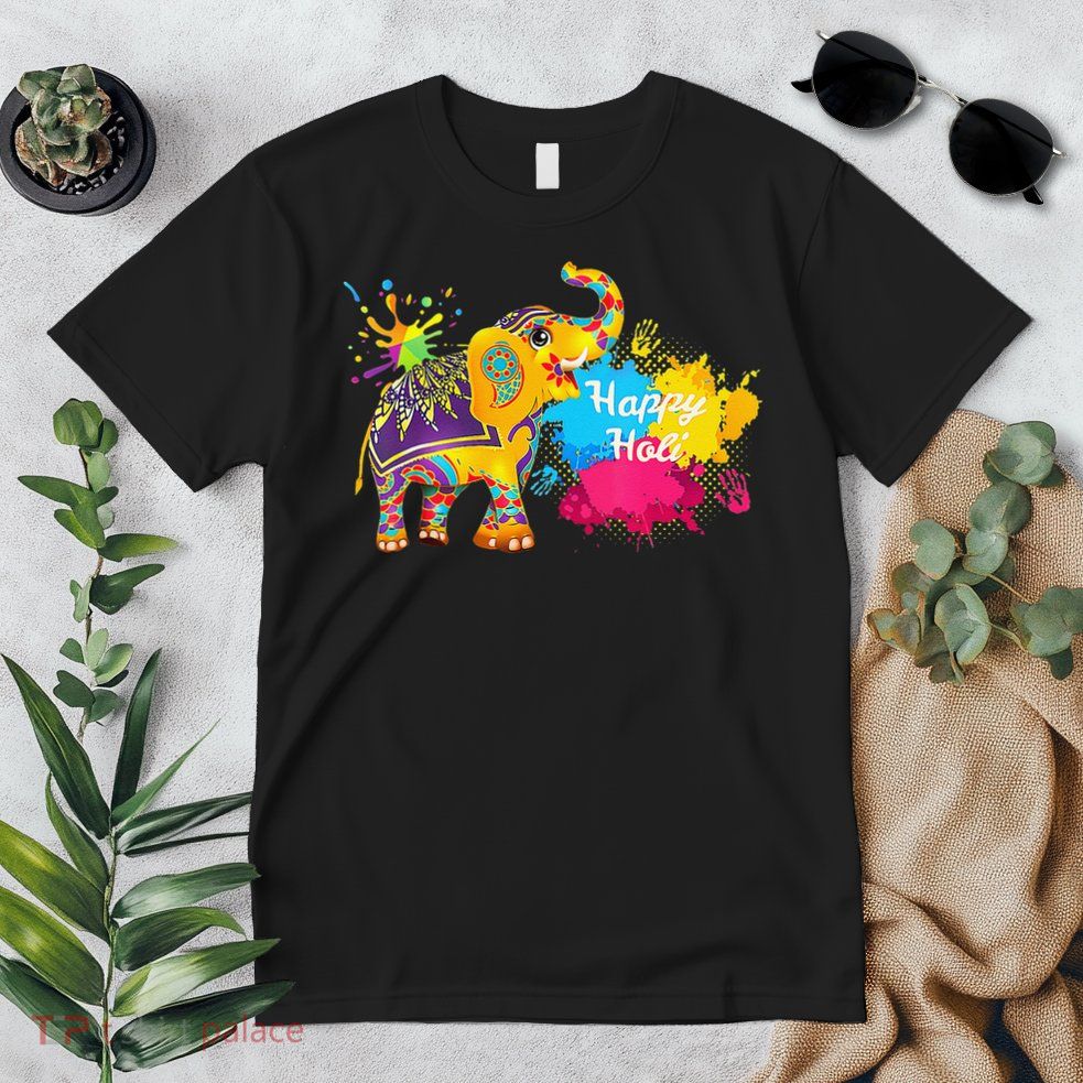 Happy Holi Elephant For Women Color India Hindu Premium T-Shirt