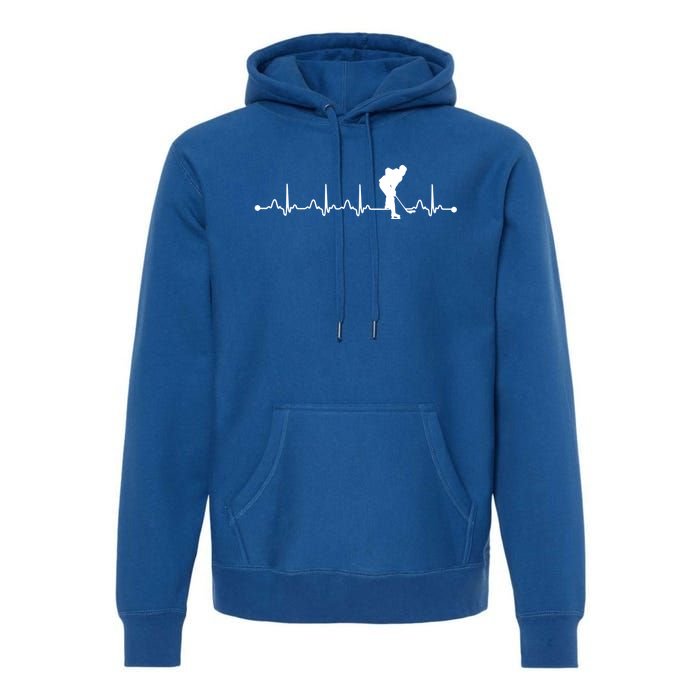 Hockey Heartbeat Ekg Pulse Hockey Player Lover Gift Premium Hoodie