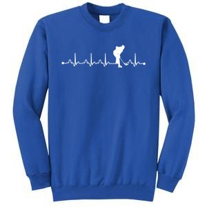 Hockey Heartbeat Ekg Pulse Hockey Player Lover Gift Tall Sweatshirt