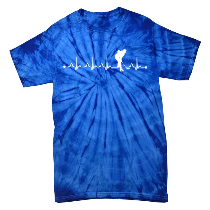 Hockey Heartbeat Ekg Pulse Hockey Player Lover Gift Tie-Dye T-Shirt