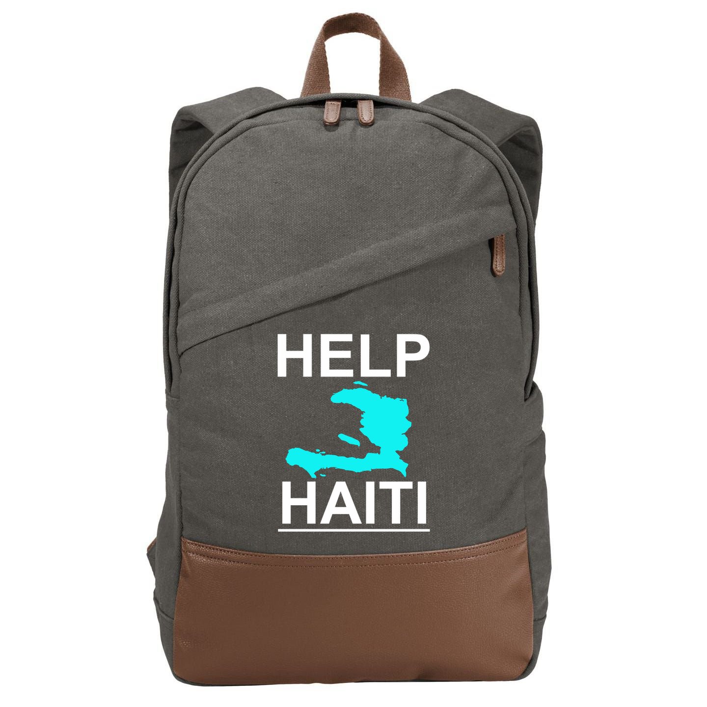 Help Haiti Earthquake Relief Cotton Canvas Backpack