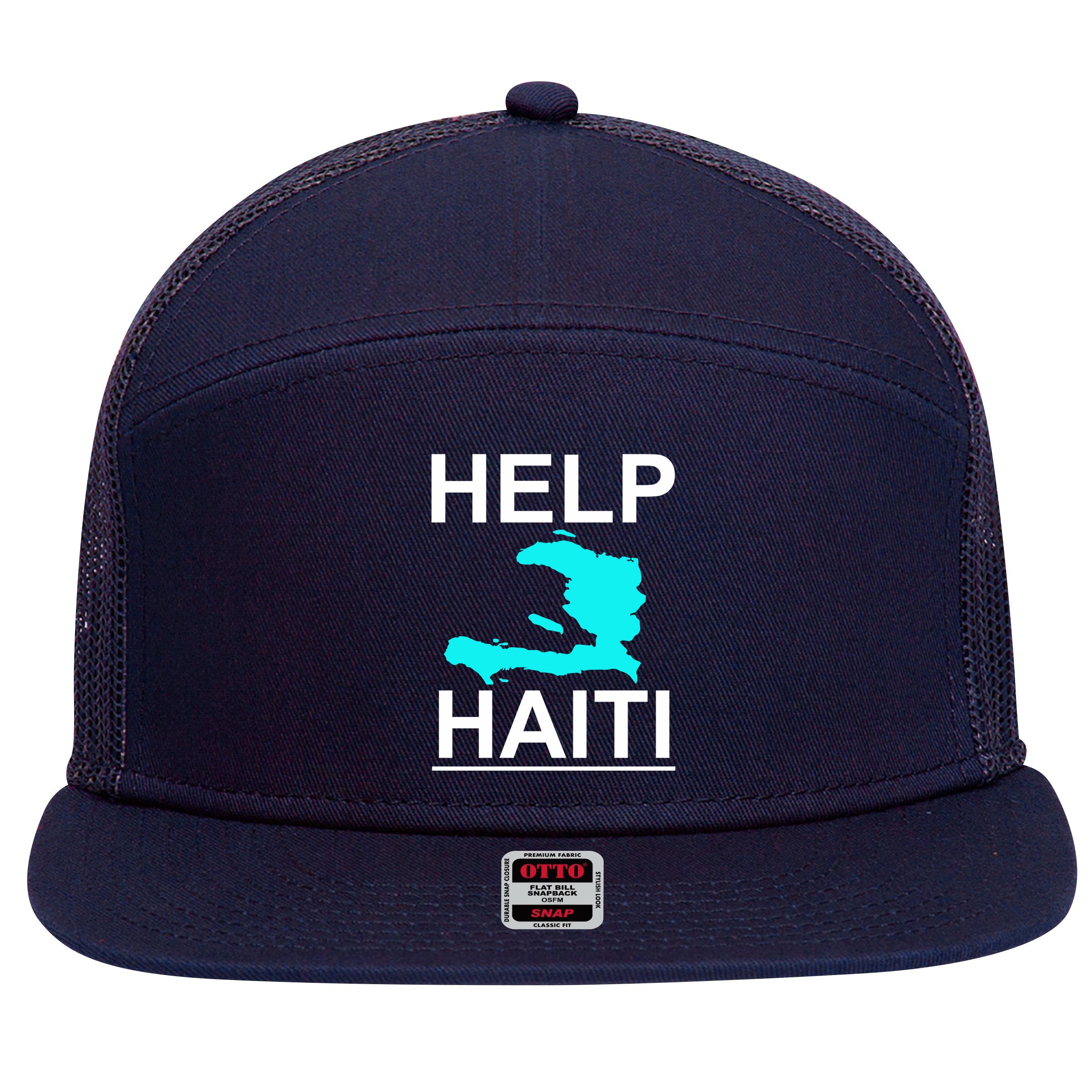 Help Haiti Earthquake Relief 7 Panel Mesh Trucker Snapback Hat