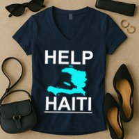 Help Haiti Earthquake Relief Women's V-Neck T-Shirt