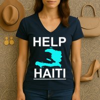 Help Haiti Earthquake Relief Women's V-Neck T-Shirt