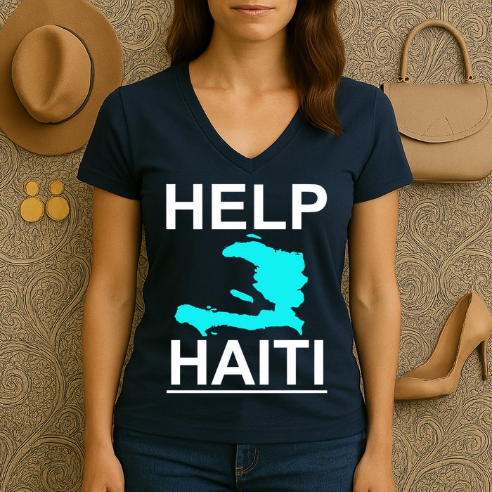 Help Haiti Earthquake Relief Women's V-Neck T-Shirt