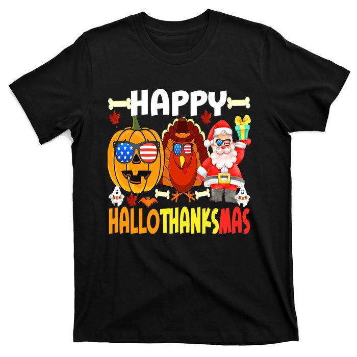 Happy HalloThanksMas Funny Pumpkin T-Shirt