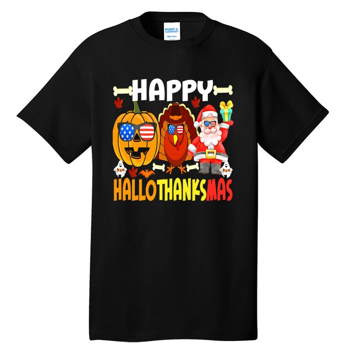 Happy HalloThanksMas Funny Pumpkin Tall T-Shirt