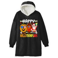 Happy HalloThanksMas Funny Pumpkin Hooded Wearable Blanket