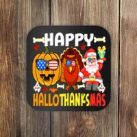 Happy HalloThanksMas Funny Pumpkin Coaster