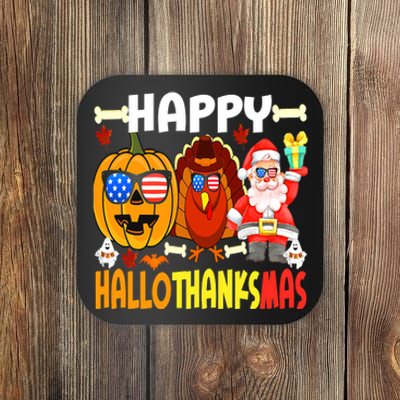 Happy HalloThanksMas Funny Pumpkin Coaster