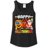 Happy HalloThanksMas Funny Pumpkin Ladies Essential Tank