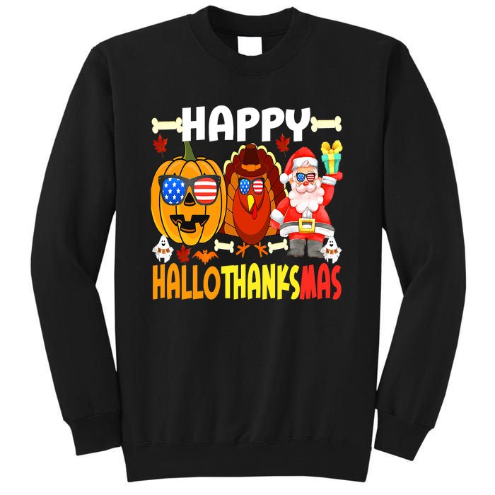 Happy HalloThanksMas Funny Pumpkin Tall Sweatshirt