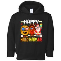 Happy HalloThanksMas Funny Pumpkin Toddler Hoodie