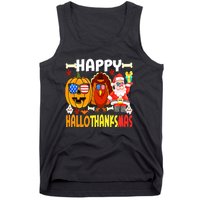 Happy HalloThanksMas Funny Pumpkin Tank Top