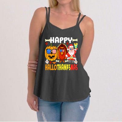 Happy HalloThanksMas Funny Pumpkin Women's Strappy Tank