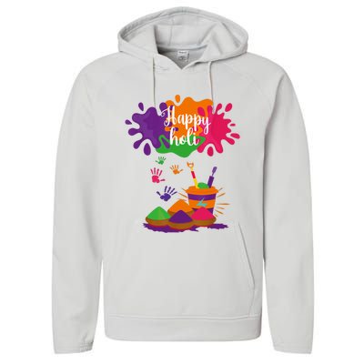 Happy Holi Festival Outfit For Family Performance Fleece Hoodie