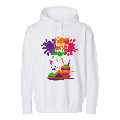 Happy Holi Festival Outfit For Family Garment-Dyed Fleece Hoodie