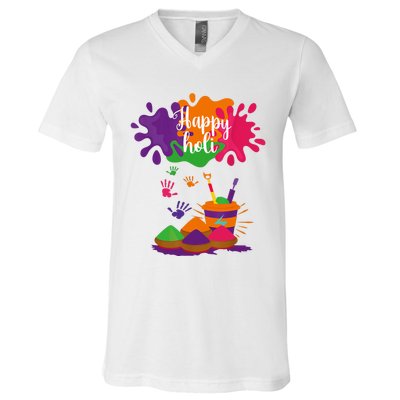 Happy Holi Festival Outfit For Family V-Neck T-Shirt