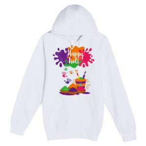 Happy Holi Festival Outfit For Family Premium Pullover Hoodie