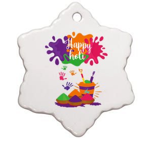 Happy Holi Festival Outfit For Family Ceramic Star Ornament